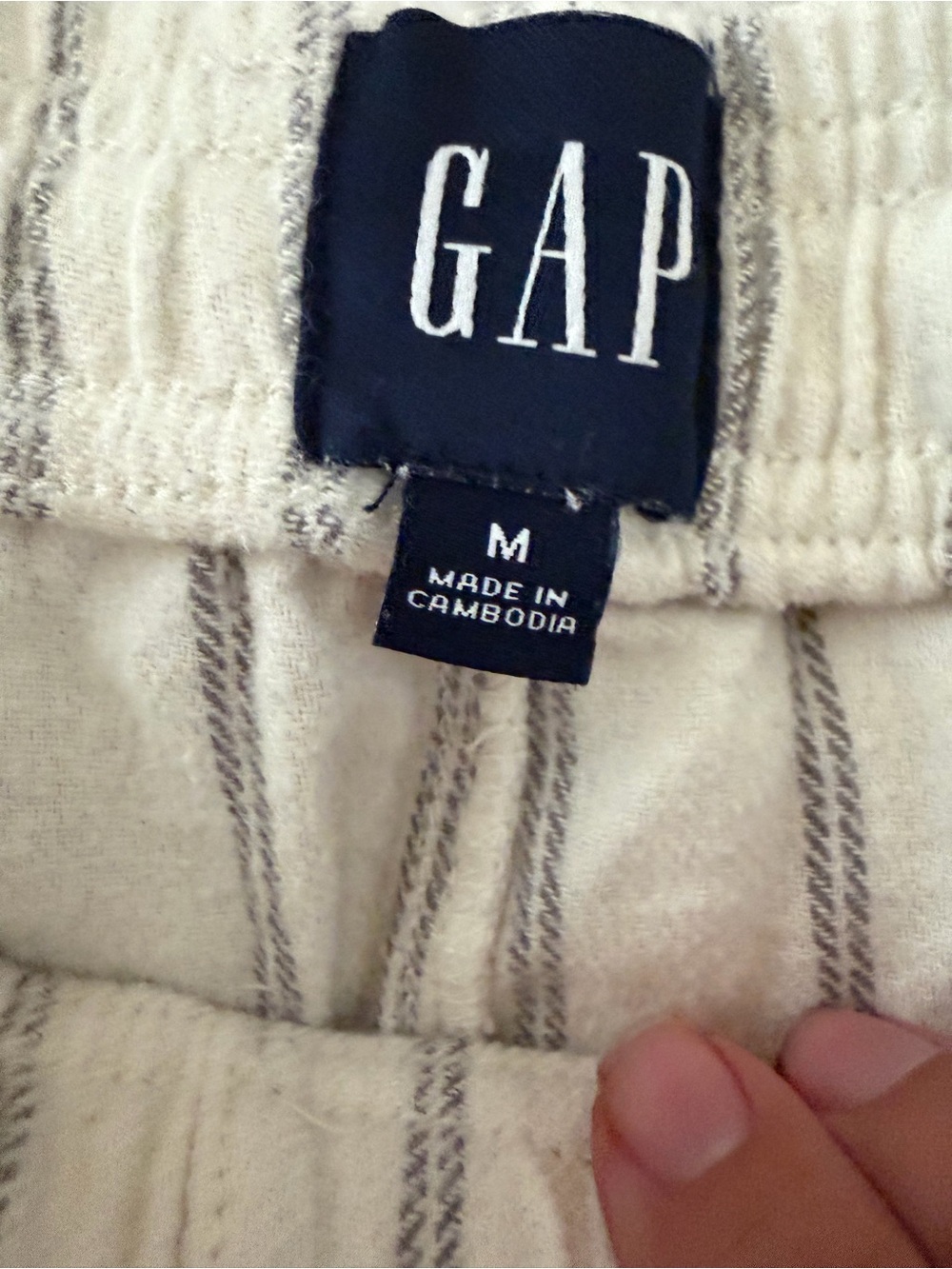 GAP Size M 100% Cotton Striped Pajama Lounge Pants - Picture 3 of 6